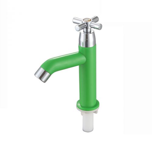 Green single hole cold faucet water tap for kitchen sink basin for sale