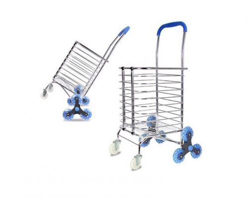 Grocery Cart Folding Stair Climbing Cart Grocery Shopping Laundry Utility Cart