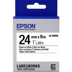 Epson LabelWorks Standard LK Tape Cartridge ~1&#034; Black on White