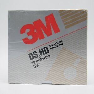 Sealed 3M High Density Double Sided DS HD 10 Floppy Diskettes 5 1/4&#034;