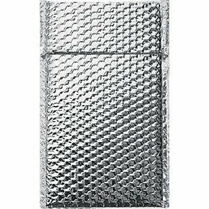 BOX USA BINM610 Cool Shield Bubble Mailers 6 1/2&#034; x 10 1/2&#034; Silver Pack of 100