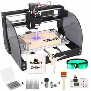 2-in-1 7000 m W 3018 Pro-M CNC Router Kit GRBL Control 3 Axis Wood Plastic Acry