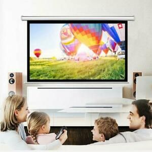 84&#034; Pull Down Projector Screen Meeting Room Home Theater HD Projection