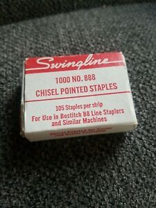 Vintage Swingline 1000 Chisel Pointed staples no 888. Nearly full.