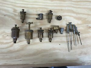 Vintage Brass Stationary Gas Engine Oilers A lot of 14 