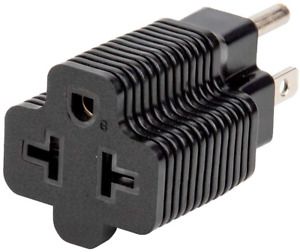 [4-in-1] 15 Amp Household AC Plug to 20 T Blade 1PACK, Black