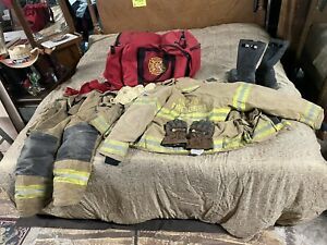Viking Firefighter Turnout Bunker Set 46 Jacket Pants 40,Boots,Bag ,Hood