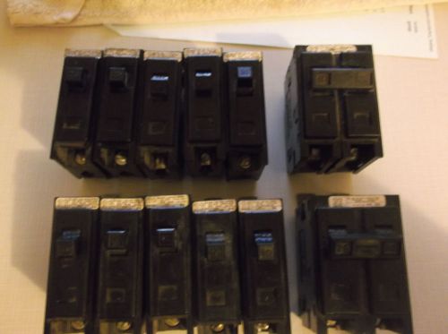 LOT OF 12 WESTINGHOUSE CIRCUIT BREAKER 1 POLE  and 2 Pole TYPE BA