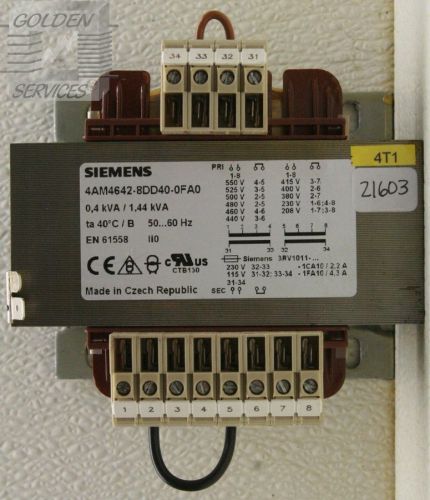 Siemens 4AM4642-8DD40-0FA0 Transformer 50/60Hz
