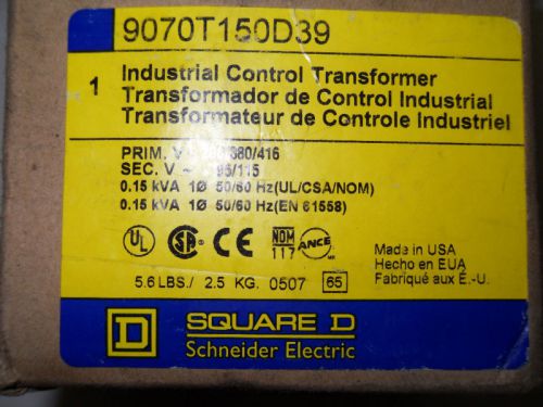 (B1) 1 NEW SQUARE D 9070T150D39 CONTROL TRANSFORMER