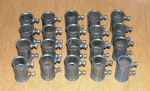 Lot of 20 metal 1/2&#034; counduit couplings, 2 screw for sale