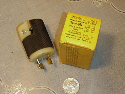 Hubbell 7545-C InsulGrip Twist-Lock Dead Front Plug 125V 15A 2 Pole NEW IN BOX!