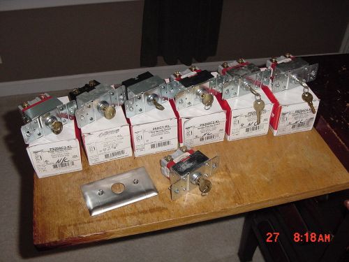 7 PASS &amp; SEYMOUR DOUBLE POLE KEY SWITCH ONE POLE &amp; THREE WAY 20A REAL KEYS {NOS}