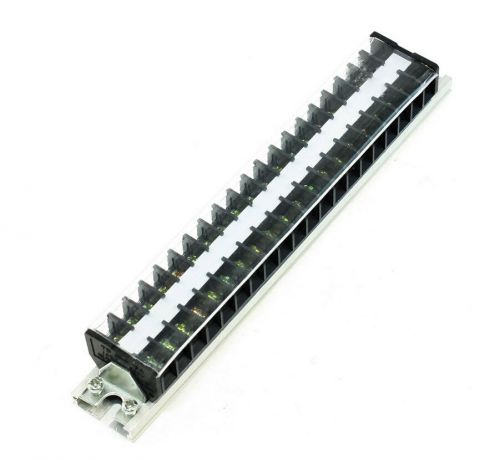 Baomain 660v 15a 2 rows 20 positions clear covered screw terminal barrier block for sale
