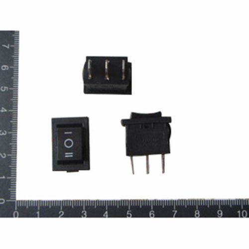 20x rocker switch power switch 6a 250v 3 pin 15*21mm 3-way black medium-sized for sale