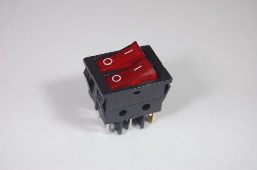 2Pcs Double  2 Position  Rocker Switch RED Light Illuminated  12V AC/DC