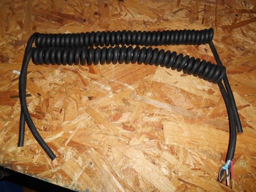 Lot of 2 coiled wire assemblies harness cord 3 conductor (dd) for sale