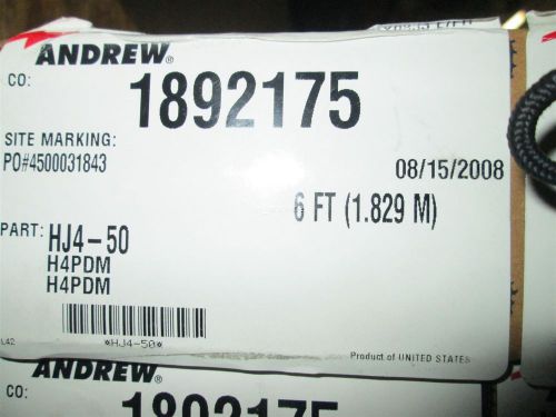 Lot of 7 andrew 1892175 hj4-50 h4pdm/h4pdm assembly cable for sale