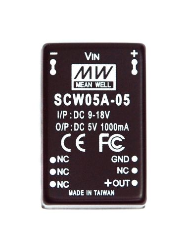 10pc scw05a-05 dc to dc converter vin=12v vout=5v iout=1000ma pout=5w mean well for sale