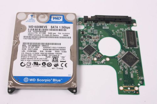 Wd wd1600bevs-08vat2 160gb 2,5 sata hard drive / pcb (circuit board) only for da for sale