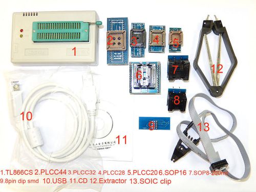 Tl866cs programmer usb eprom flash bios 9 adapter socket for 13000 ics sale for sale