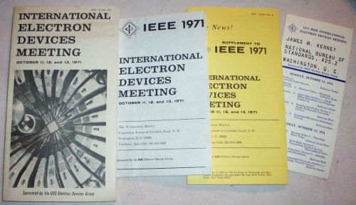 IEEE Electron Devices Group Meeting Guide 1971 Washington DC Speakers Sessions