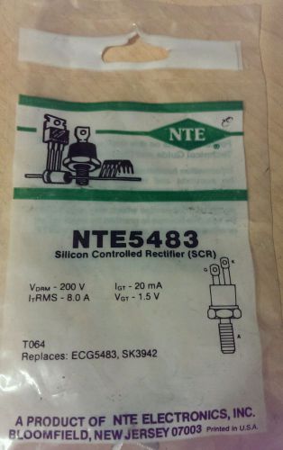 NTE 5483 SILICON CONTROLLED RECTIFIER SCR 8 AMP - 200 VOLTS Re: ECG 5483 SK 3942