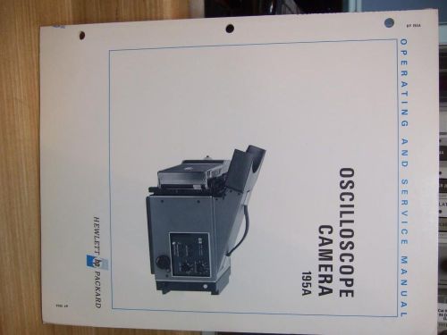 HP 195A Oscilloscope Camera Manual