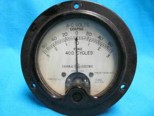 PANEL MOUNT METER GENERAL ELECTRIC A-C VOLTS 400 CYCLES METER FINE COARSE DO-41