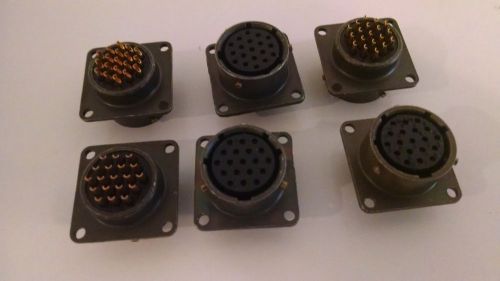 NEW LOT OF (6) AMPHENOL PT02E-14-19S CONNECTOR ADAPTER PLUGS