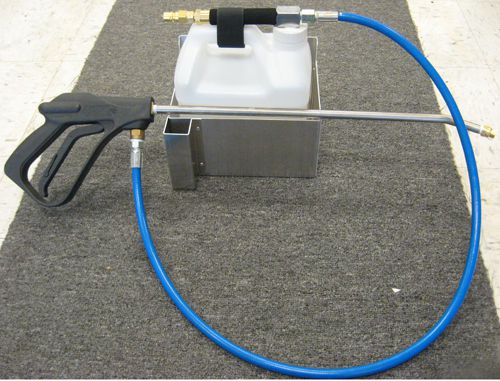 Carpet cleaning in line injection sprayer w/stainless steel wall mounted holder for sale