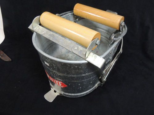 Galvanized WRINGER MOP BUCKET Commercial style by White Mop Wringer Co 3 GALLON