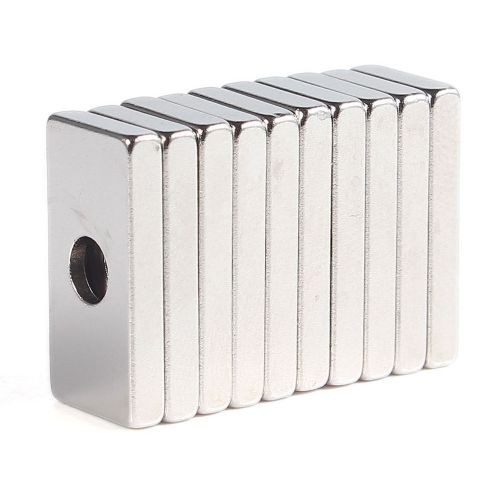 10pcs 20x10x3mm magnets block neodymium n35 rare earth 4mm hole magnets for sale