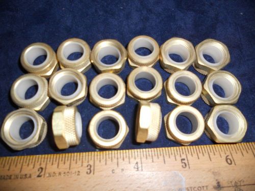 (6) new 1/2&#034; poly flo nut, brass, plastic insert, imperial eastman 261p08 for sale