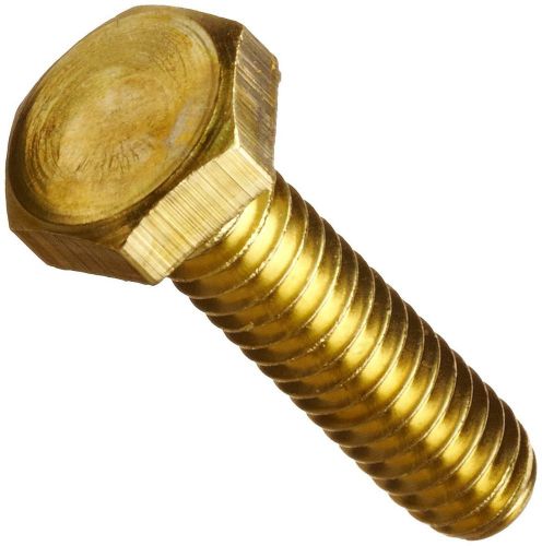 Brass hex bolt plain finish hex head external hex drive 1 1/4&#034; length 1/4 thread for sale