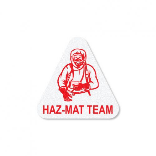 FIREFIGHTER HELMET DECALS FIRE STICKER- Haz-Mat Team Hazardous Material Triangle