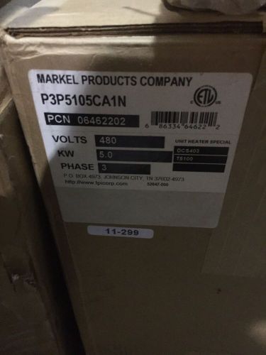 Markel taskmaster 5100 series 480v electric air heater p3p5105ca1n for sale