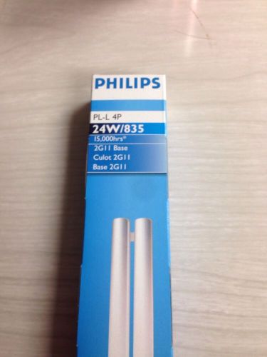 (new) philips pl-l 24w 4 pin flourescent bulb philips pl-l24w/835/4p for sale