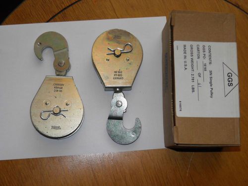 (2) Grainger 1RCP1,  3&#034; Zinc Swivel Hook Pulley 650lbs Rated, 1/2&#034; Rope NEW LOW$