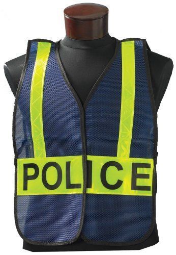 Jackson Safety Fabric Specialty Safety Vest with Lime Reflective  Legend &#034;Police