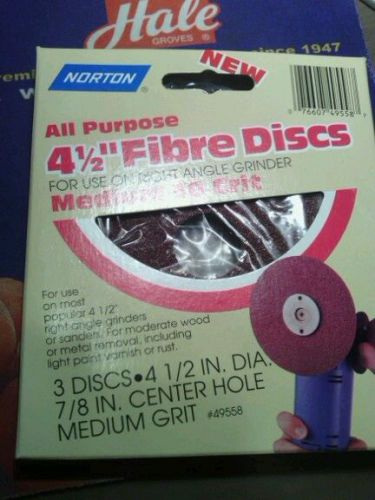 Norton 4 1/2&#034; X 7/8&#034;  fibre discs medium 50 grit