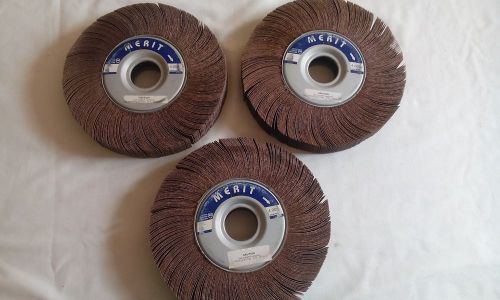 Merit abrasives grind-o-flex wheels 10” x 1-1/2” x 1-3/4” 80 (lot 3 pcs) for sale