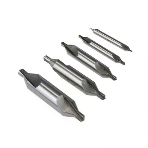 5pc hss combined center drills countersink 60 degree angle bit set tool newest for sale