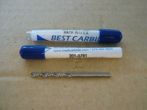 5/64(.0781) JOBB( STD) CARBIDE 25DEG HELIX 118DEG SPLIT PT DRILL LOT of 5 NEW