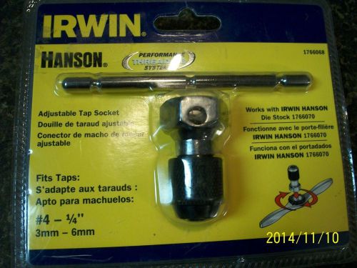 IRWIN Adjustable Tap Socket ~ Fits #4 - 1/4&#034; or 3mm - 6mm