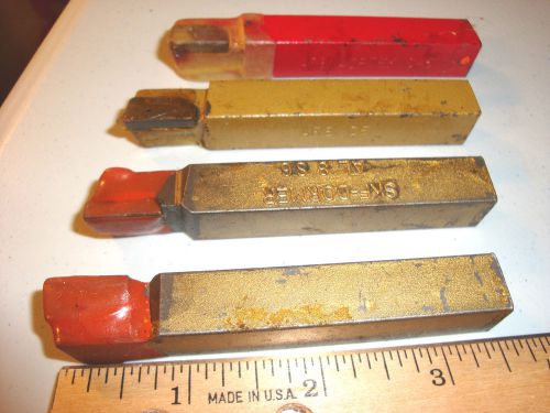 Lot of 4 skf-dormer lathe cutting tools carbide - 1/2&#034; shank for sale