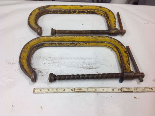 (2) armstrong 410  deep throat heavy duty c-clamp 2&#034;-10&#034; opening used tool for sale