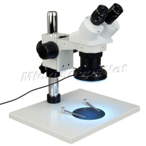 10x-20x-30x-60x stereo binocular microscope+144led ring light for industrial for sale