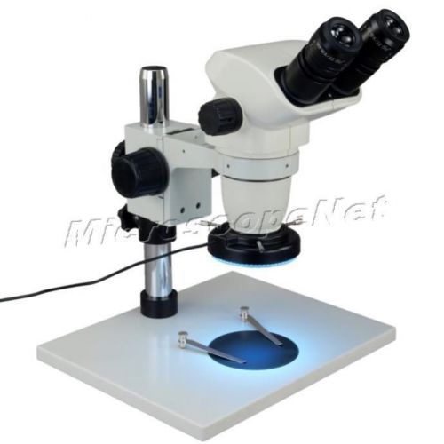 6.7x-45x stereo zoom microscope+table stand+sturdy metal shell 144 led light for sale