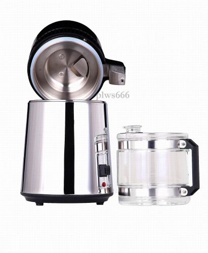 4lwater distiller pure water filter purifier stainless steel body glass bottle for sale